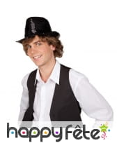 Chapeau justin noir recouvert de sequins, image 1