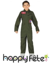 Combinaison kaki de pilote pour enfant