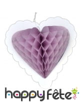 Coeur lilas alvéolé à suspendre