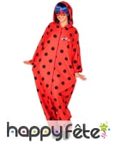 Combinaison Ladybug avec loup et perruque, adulte
