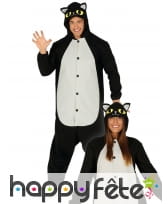 Combinaison large de chat noir pour adulte
