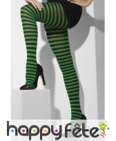 Collants lignés opaques vert et noir, image 1