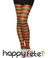 Collants lignés rouge vert, image 1