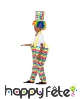 Costume large salopette colorée de petit clown, image 1