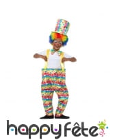 Costume large salopette colorée de petit clown