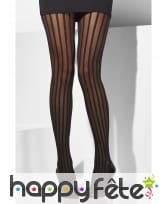 Collant ligné vertical noir, image 1