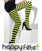Collants lignés vert pomme et noir, image 1
