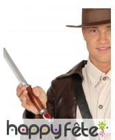 Couteau médiéval aspect bois et métal de 34 cm