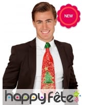 Cravate Merry Christmas recouverte de paillettes