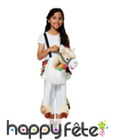 Carry me de lama blanc et pompons colorés, enfant