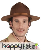 Chapeau marron de scout adulte bandeau brillant