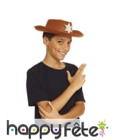 Chapeau marron de shérif pour garçon
