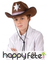 Chapeau marron de sheriff pour petit garçon