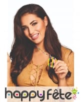 Collier multicolore de perles avec pendentif peace