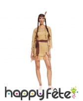 Costume marron d'indienne, robe courte