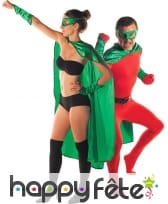 Cape, masque et manchettes vertes pour homme, image 3