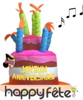 Chapeau musical en forme de gâteau d'anniversaire