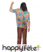 Costume marron et fleuri de hippie pour homme, image 2