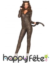 Combinaison moulante imprimé léopard