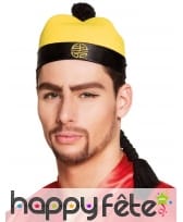 Chapeau mandarin jaune avec tresse