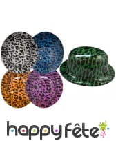 Chapeau melon leopard en plastique, image 1