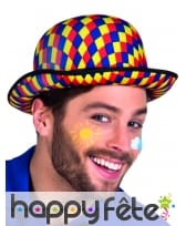 Chapeau melon losanges multicolores