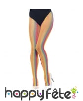 Collants motifs lignés verticaux multicolores