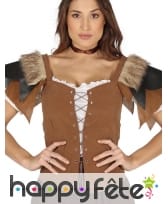 Corsage médiéval lacé aspect matière naturelle