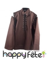 Chemise médiévale marron pour homme