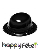 Chapeau melon noir en pvc pour adulte