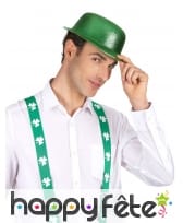 Chapeau melon Saint Patrick vert pailleté, image 1