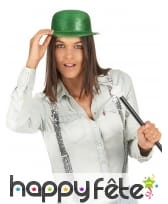 Chapeau melon Saint Patrick vert pailleté, image 2