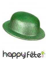 Chapeau melon Saint Patrick vert pailleté