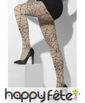 Collant motif toile d'araignée noir, image 2