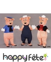 Costume mascotte trois petits cochons