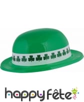 Chapeau melon vert Saint Patrick en plastique