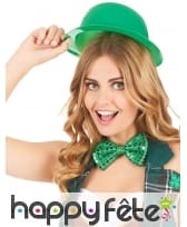 Chapeau melon vert uni en plastique, image 1