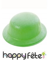 Chapeau melon vert uni pailleté, image 3