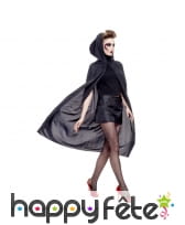 Cape noire avec capuche pour adulte