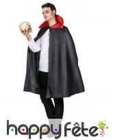 Cape noire avec col rouge pour adulte, image 1