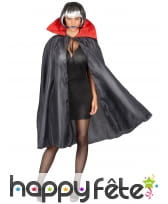 Cape noire avec col rouge pour adulte, image 3