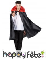 Cape noire avec col rouge pour adulte