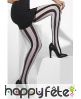 Collants noir blanc lignés verticalement, image 1