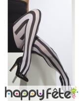 Collants noir blanc lignés verticalement
