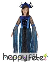 Costume noir bleu de petite reine des araignées
