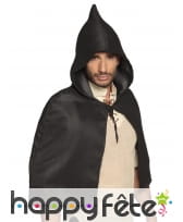 Cape noire de chevalier médiéval pour homme