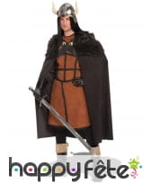 Cape noire de guerrier médiéval homme