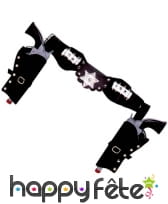 Ceinture noire double holster pour adulte