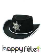 Chapeau noir de petit shériff