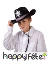 Chapeau noir de shérif pour enfant